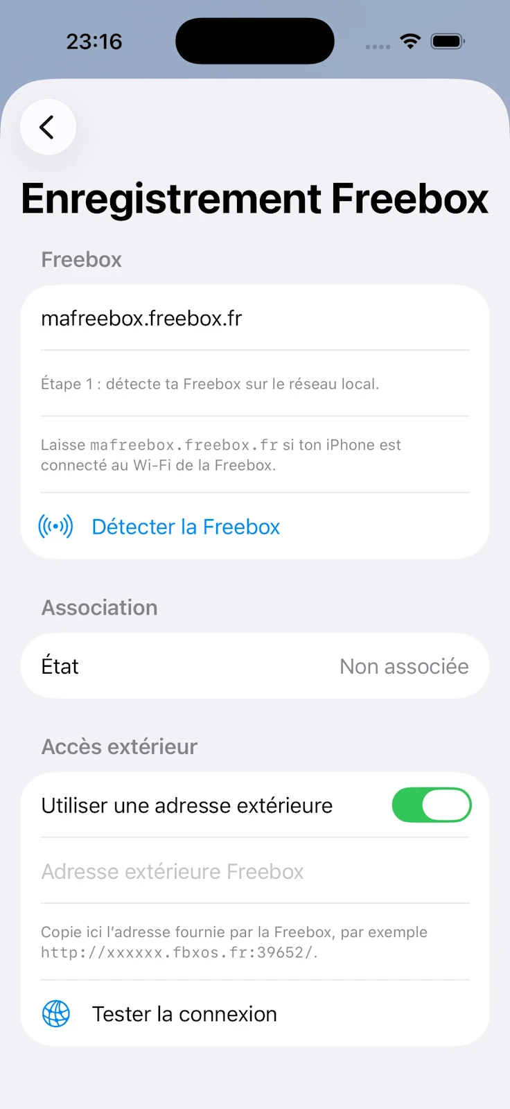 Étape 2 du tutoriel Freebox