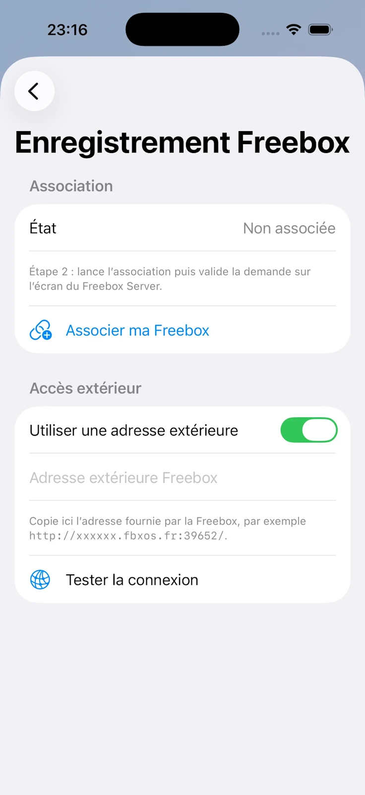 Étape 3 du tutoriel Freebox